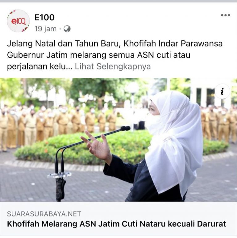 Netizen Nyinyir Karena 1 Gubernur Khofifah