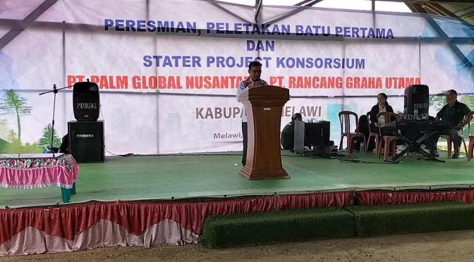Wakil Bupati Melawi Resmikan Peletakan Batu Pertama Konsorsium Perusahaan Pengolahan Kayu dan Kelapa Sawit
