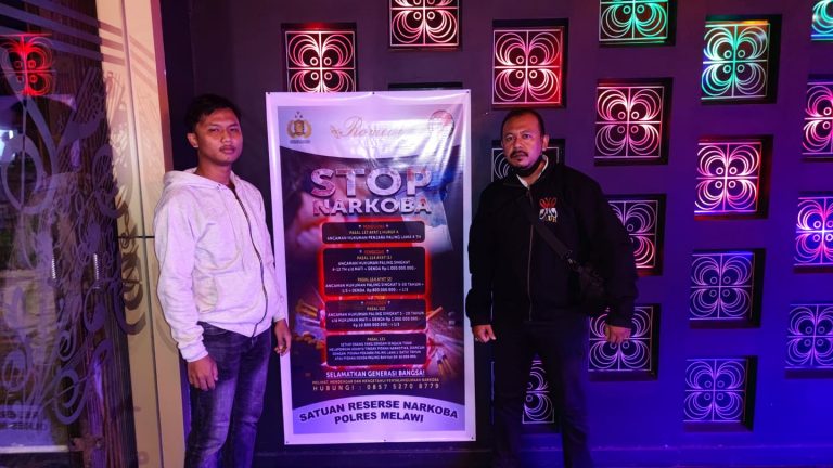 Polres Melawi Pasang Imbauan Narkoba Di Sejumlah Tempat Hiburan Malam