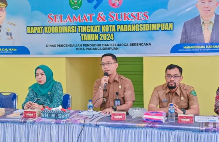 Pj.Walikota H.Dr.Letnan Dalimunthe SKM.M.Kes.Dengan di Wakili Plt.Sekda Kota Padangsidimpuan Roni Gunawan Rambe.S.STP.M.Si.Buka Rapat Kordinasi TPPS 2024.