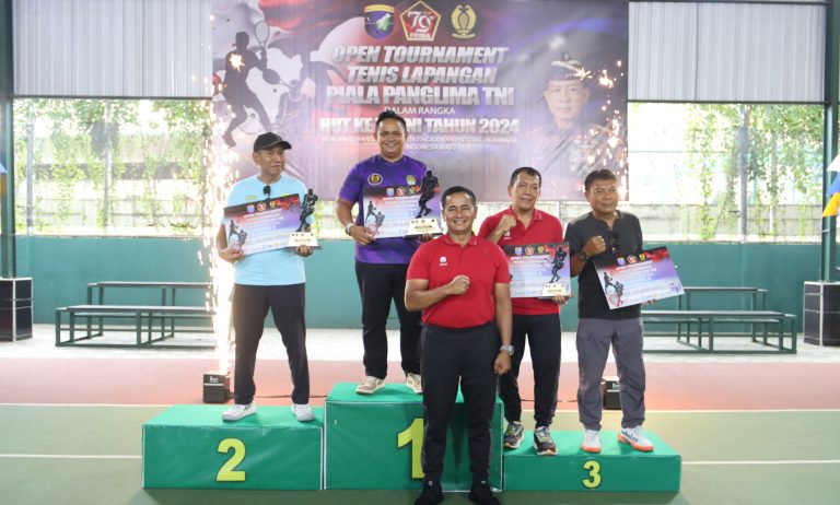 Pangdam XII/TPR Secara Resmi Tutup Open Tournament Tenis Lapangan Piala Panglima TNI