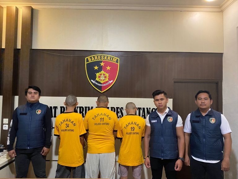 Tiga Orang Tersangka Maling Tabung Gas Elpiji 3 Kg Berhasil Diamankan Polres Sintang