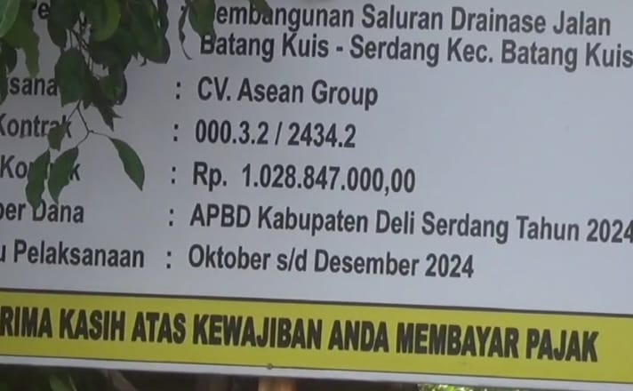 Pembangunan Drainase Di Desa payah gambar Di Duga tidak sesuai bestek dan bernuansa mark -up