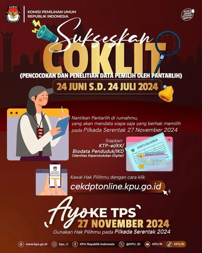 KPU Kabupaten Melawi Mulai Tahapan Coklit Data Pemilih Pemilu 2024