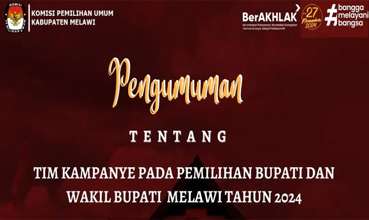 KPU Melawi Resmi Umumkan Tim Kampanye Dan LO Paslon Pilbup 2024