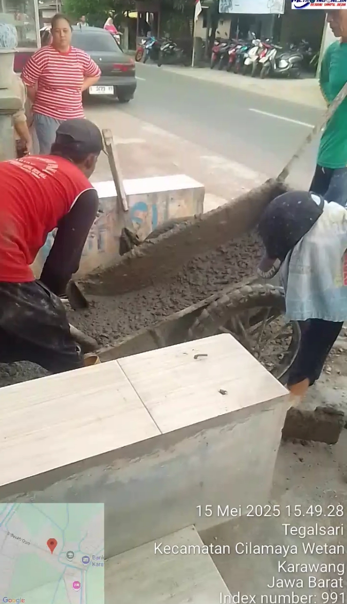 Proyek Tanpa Papan Nama di Desa Tegalsari Kecamatan Cilamaya Wetan Diduga Siluman.