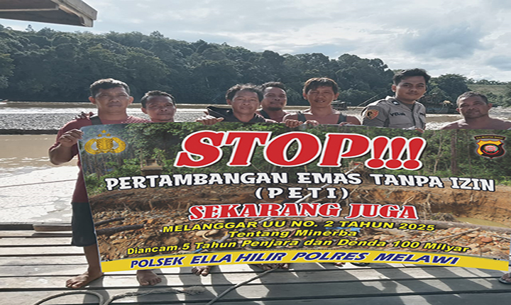 Polsek Ella Hilir Imbau Masyarakat Stop Aktivitas PETI