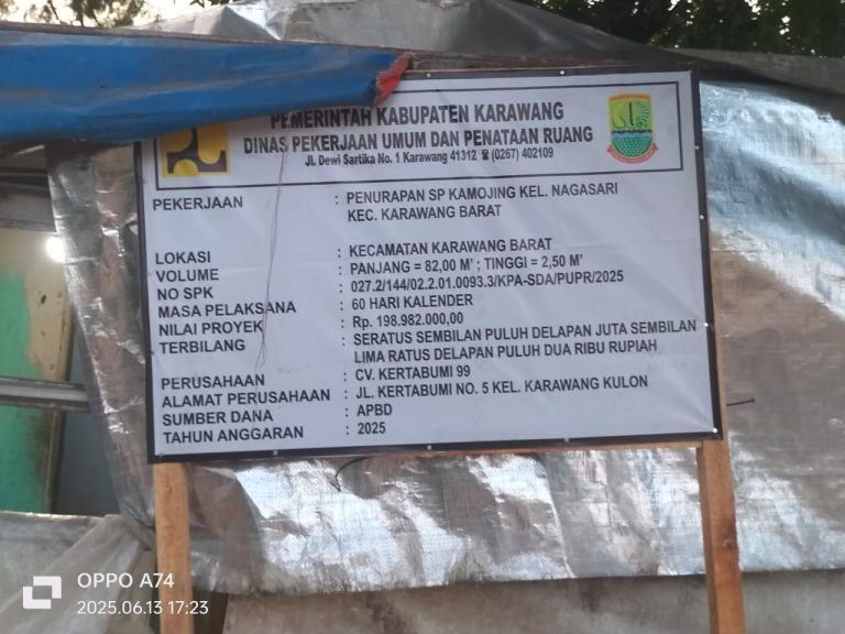 Diduga Cv. KERTABUMI 99 Kerjakan Proyek Penurapan Di Wilayah Nagasari Di Jadikan Ajang Korupsi.