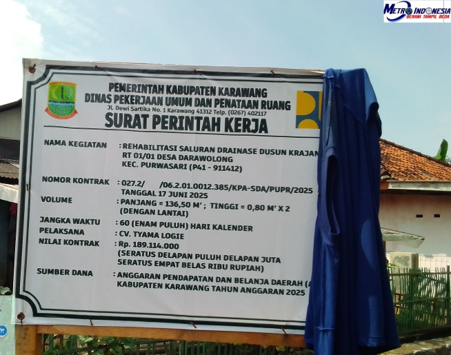 Diduga CV TYAMA LOGIE Kerjakan Rehabilitasi Saluran Drainase Kurangi Ketinggian Proyek 