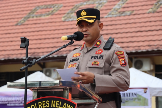 Polres Melawi Gelar Apel Siaga Bencana Hadapi Bencana Hidrometeorologi
