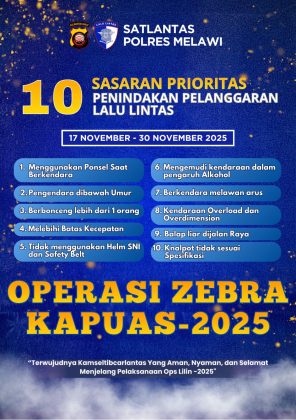 Polres Melawi Gelar Operasi Zebra Kapuas 2025: Wujudkan Kamseltibcar Lantas Aman dan Nyaman Menjelang Operasi Lilin 1 IMG 20251116 WA0015