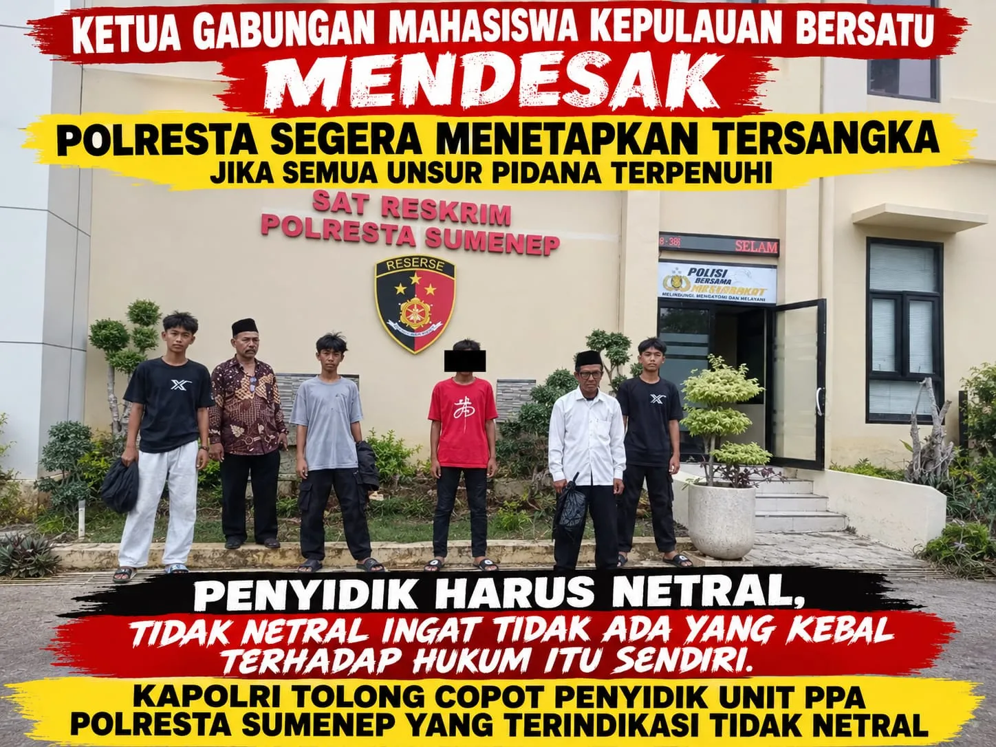 Mahasiswa Kepulauan Desak Polresta Sumenep Usut Kasus Anak